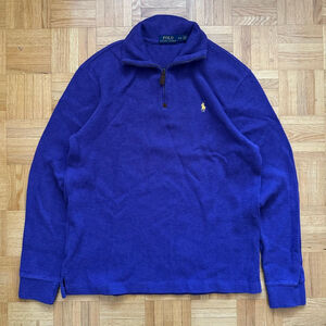 Polo Ralph Lauren Quarter Zip Sweatshirt Purple Size Medium